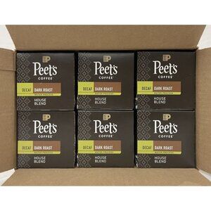 Peet's Coffee Dark Roast Decaf Keurig 60 Counts K-Cup 6 Pack of 10 Pods BB 07/25